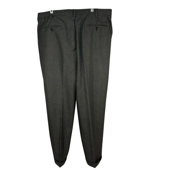 Perry Ellis Portfolio Mens Dress Pants Gray Pleated 40 x 32 Tailored Fit - Picture 2 of 6